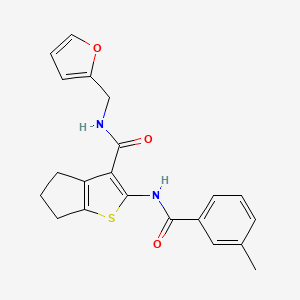 molecular formula C21H20N2O3S B3735933 N-(2-furylmethyl)-2-[(3-methylbenzoyl)amino]-5,6-dihydro-4H-cyclopenta[b]thiophene-3-carboxamide 