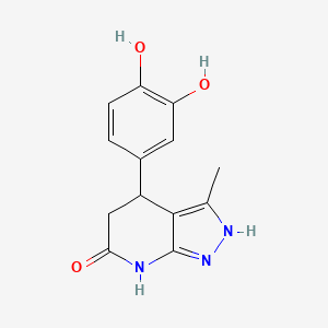 molecular formula C13H13N3O3 B3735938 4-(3,4-dihydroxyphenyl)-3-methyl-1,4,5,7-tetrahydro-6H-pyrazolo[3,4-b]pyridin-6-one 