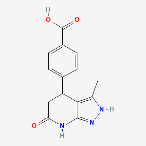 molecular formula C14H13N3O3 B3735946 4-(3-methyl-6-oxo-4,5,6,7-tetrahydro-1H-pyrazolo[3,4-b]pyridin-4-yl)benzoic acid 