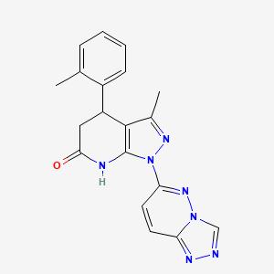 molecular formula C19H17N7O B3735952 3-methyl-4-(2-methylphenyl)-1-[1,2,4]triazolo[4,3-b]pyridazin-6-yl-1,4,5,7-tetrahydro-6H-pyrazolo[3,4-b]pyridin-6-one 