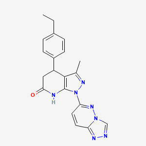 molecular formula C20H19N7O B3735953 4-(4-ethylphenyl)-3-methyl-1-[1,2,4]triazolo[4,3-b]pyridazin-6-yl-1,4,5,7-tetrahydro-6H-pyrazolo[3,4-b]pyridin-6-one 