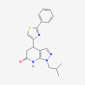 molecular formula C19H20N4OS B3735977 1-isobutyl-4-(2-phenyl-1,3-thiazol-4-yl)-1,4,5,7-tetrahydro-6H-pyrazolo[3,4-b]pyridin-6-one 