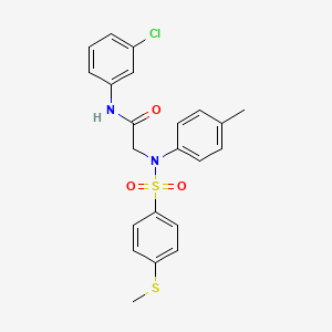 molecular formula C22H21ClN2O3S2 B3735999 N~1~-(3-chlorophenyl)-N~2~-(4-methylphenyl)-N~2~-{[4-(methylthio)phenyl]sulfonyl}glycinamide 