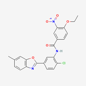N-[2-chloro-5-(6-methyl-1,3-benzoxazol-2-yl)phenyl]-4-ethoxy-3-nitrobenzamide
