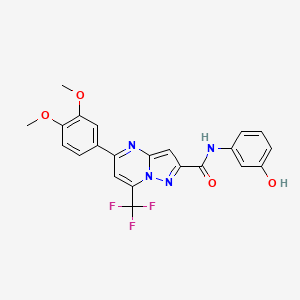 molecular formula C22H17F3N4O4 B3736101 5-(3,4-dimethoxyphenyl)-N-(3-hydroxyphenyl)-7-(trifluoromethyl)pyrazolo[1,5-a]pyrimidine-2-carboxamide 