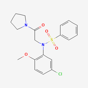 molecular formula C19H21ClN2O4S B3736133 N-(5-chloro-2-methoxyphenyl)-N-[2-oxo-2-(1-pyrrolidinyl)ethyl]benzenesulfonamide 