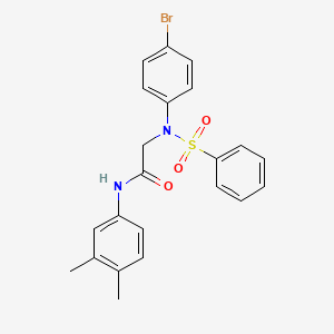 molecular formula C22H21BrN2O3S B3736166 N~2~-(4-bromophenyl)-N~1~-(3,4-dimethylphenyl)-N~2~-(phenylsulfonyl)glycinamide 