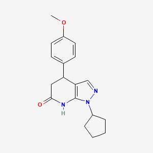 molecular formula C18H21N3O2 B3736189 1-cyclopentyl-4-(4-methoxyphenyl)-1,4,5,7-tetrahydro-6H-pyrazolo[3,4-b]pyridin-6-one 