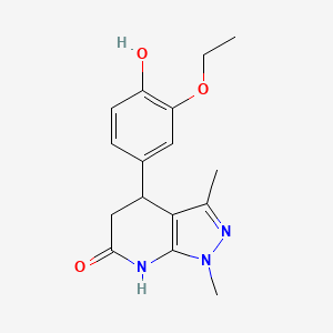 molecular formula C16H19N3O3 B3736203 4-(3-ethoxy-4-hydroxyphenyl)-1,3-dimethyl-1,4,5,7-tetrahydro-6H-pyrazolo[3,4-b]pyridin-6-one 