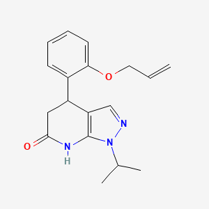 molecular formula C18H21N3O2 B3736211 4-[2-(allyloxy)phenyl]-1-isopropyl-1,4,5,7-tetrahydro-6H-pyrazolo[3,4-b]pyridin-6-one 
