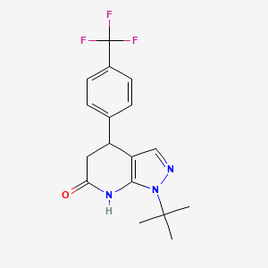 molecular formula C17H18F3N3O B3736216 1-tert-butyl-4-[4-(trifluoromethyl)phenyl]-1,4,5,7-tetrahydro-6H-pyrazolo[3,4-b]pyridin-6-one 