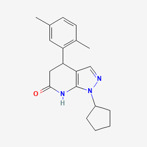 molecular formula C19H23N3O B3736225 1-cyclopentyl-4-(2,5-dimethylphenyl)-1,4,5,7-tetrahydro-6H-pyrazolo[3,4-b]pyridin-6-one 