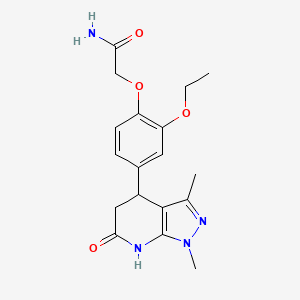 molecular formula C18H22N4O4 B3736232 2-[4-(1,3-dimethyl-6-oxo-4,5,6,7-tetrahydro-1H-pyrazolo[3,4-b]pyridin-4-yl)-2-ethoxyphenoxy]acetamide 