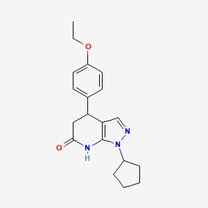 molecular formula C19H23N3O2 B3736240 1-cyclopentyl-4-(4-ethoxyphenyl)-1,4,5,7-tetrahydro-6H-pyrazolo[3,4-b]pyridin-6-one 