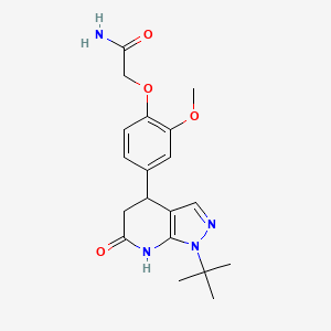 molecular formula C19H24N4O4 B3736256 2-[4-(1-tert-butyl-6-oxo-4,5,6,7-tetrahydro-1H-pyrazolo[3,4-b]pyridin-4-yl)-2-methoxyphenoxy]acetamide 