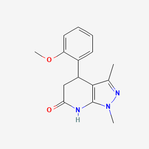 molecular formula C15H17N3O2 B3736260 4-(2-methoxyphenyl)-1,3-dimethyl-1,4,5,7-tetrahydro-6H-pyrazolo[3,4-b]pyridin-6-one 