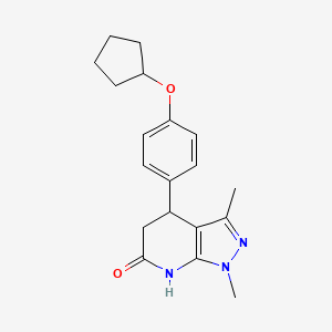molecular formula C19H23N3O2 B3736268 4-[4-(cyclopentyloxy)phenyl]-1,3-dimethyl-1,4,5,7-tetrahydro-6H-pyrazolo[3,4-b]pyridin-6-one 