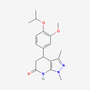 molecular formula C18H23N3O3 B3736283 4-(4-isopropoxy-3-methoxyphenyl)-1,3-dimethyl-1,4,5,7-tetrahydro-6H-pyrazolo[3,4-b]pyridin-6-one 