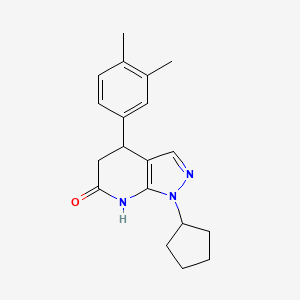 molecular formula C19H23N3O B3736290 1-cyclopentyl-4-(3,4-dimethylphenyl)-1,4,5,7-tetrahydro-6H-pyrazolo[3,4-b]pyridin-6-one 
