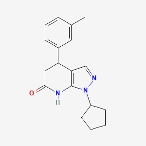 molecular formula C18H21N3O B3736296 1-cyclopentyl-4-(3-methylphenyl)-1,4,5,7-tetrahydro-6H-pyrazolo[3,4-b]pyridin-6-one 