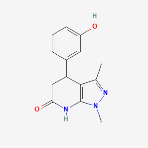 molecular formula C14H15N3O2 B3736304 4-(3-hydroxyphenyl)-1,3-dimethyl-1,4,5,7-tetrahydro-6H-pyrazolo[3,4-b]pyridin-6-one 