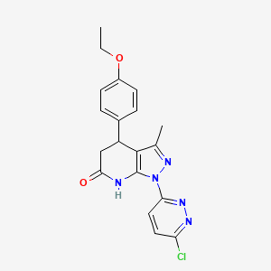 molecular formula C19H18ClN5O2 B3736311 1-(6-chloro-3-pyridazinyl)-4-(4-ethoxyphenyl)-3-methyl-1,4,5,7-tetrahydro-6H-pyrazolo[3,4-b]pyridin-6-one 