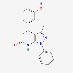 molecular formula C19H17N3O2 B3736320 4-(3-hydroxyphenyl)-3-methyl-1-phenyl-1,4,5,7-tetrahydro-6H-pyrazolo[3,4-b]pyridin-6-one 