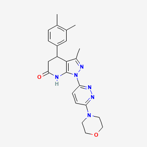 molecular formula C23H26N6O2 B3736345 4-(3,4-dimethylphenyl)-3-methyl-1-[6-(4-morpholinyl)-3-pyridazinyl]-1,4,5,7-tetrahydro-6H-pyrazolo[3,4-b]pyridin-6-one 
