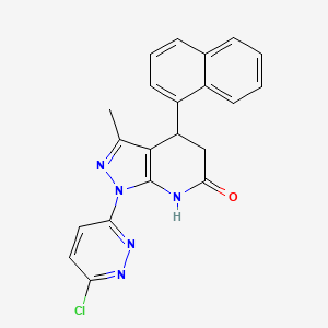 molecular formula C21H16ClN5O B3736363 1-(6-chloro-3-pyridazinyl)-3-methyl-4-(1-naphthyl)-1,4,5,7-tetrahydro-6H-pyrazolo[3,4-b]pyridin-6-one 