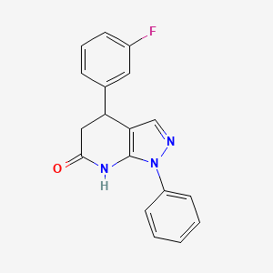 molecular formula C18H14FN3O B3736377 4-(3-fluorophenyl)-1-phenyl-1,4,5,7-tetrahydro-6H-pyrazolo[3,4-b]pyridin-6-one 