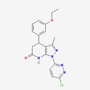 molecular formula C19H18ClN5O2 B3736378 1-(6-chloro-3-pyridazinyl)-4-(3-ethoxyphenyl)-3-methyl-1,4,5,7-tetrahydro-6H-pyrazolo[3,4-b]pyridin-6-one 