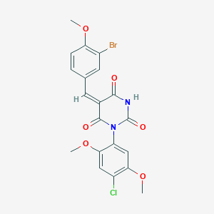 molecular formula C20H16BrClN2O6 B3736405 5-(3-bromo-4-methoxybenzylidene)-1-(4-chloro-2,5-dimethoxyphenyl)-2,4,6(1H,3H,5H)-pyrimidinetrione 