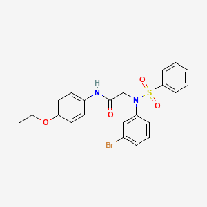 molecular formula C22H21BrN2O4S B3736412 N~2~-(3-bromophenyl)-N~1~-(4-ethoxyphenyl)-N~2~-(phenylsulfonyl)glycinamide 