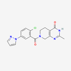 molecular formula C18H16ClN5O2 B3736423 7-[2-chloro-5-(1H-pyrazol-1-yl)benzoyl]-2-methyl-5,6,7,8-tetrahydropyrido[3,4-d]pyrimidin-4(3H)-one 