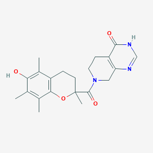 molecular formula C21H25N3O4 B3736435 7-[(6-hydroxy-2,5,7,8-tetramethyl-3,4-dihydro-2H-chromen-2-yl)carbonyl]-5,6,7,8-tetrahydropyrido[3,4-d]pyrimidin-4(3H)-one 