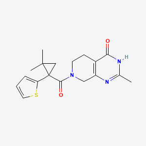 molecular formula C18H21N3O2S B3736458 7-{[2,2-dimethyl-1-(2-thienyl)cyclopropyl]carbonyl}-2-methyl-5,6,7,8-tetrahydropyrido[3,4-d]pyrimidin-4(3H)-one 