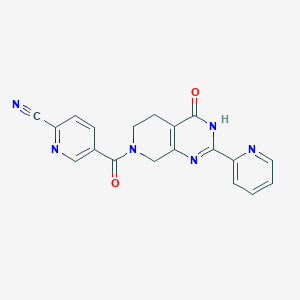 molecular formula C19H14N6O2 B3736463 5-[(4-oxo-2-pyridin-2-yl-4,5,6,8-tetrahydropyrido[3,4-d]pyrimidin-7(3H)-yl)carbonyl]pyridine-2-carbonitrile 