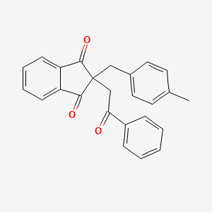 molecular formula C25H20O3 B3736477 2-(4-methylbenzyl)-2-(2-oxo-2-phenylethyl)-1H-indene-1,3(2H)-dione 
