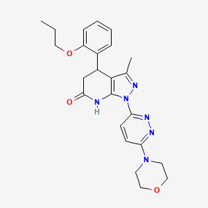 molecular formula C24H28N6O3 B3736490 3-methyl-1-[6-(4-morpholinyl)-3-pyridazinyl]-4-(2-propoxyphenyl)-1,4,5,7-tetrahydro-6H-pyrazolo[3,4-b]pyridin-6-one 