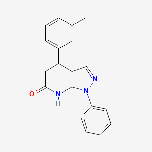 molecular formula C19H17N3O B3736498 4-(3-methylphenyl)-1-phenyl-1,4,5,7-tetrahydro-6H-pyrazolo[3,4-b]pyridin-6-one 