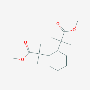 molecular formula C16H28O4 B373650 Methyl 2-[2-(2-methoxy-1,1-dimethyl-2-oxoethyl)cyclohexyl]-2-methylpropanoate 