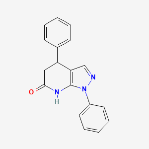 molecular formula C18H15N3O B3736505 1,4-diphenyl-1,4,5,7-tetrahydro-6H-pyrazolo[3,4-b]pyridin-6-one 
