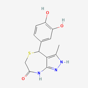 molecular formula C13H13N3O3S B3736509 4-(3,4-dihydroxyphenyl)-3-methyl-4,8-dihydro-1H-pyrazolo[3,4-e][1,4]thiazepin-7(6H)-one 
