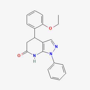 molecular formula C20H19N3O2 B3736525 4-(2-ethoxyphenyl)-1-phenyl-1,4,5,7-tetrahydro-6H-pyrazolo[3,4-b]pyridin-6-one 