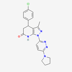 4-(4-chlorophenyl)-3-methyl-1-[6-(1-pyrrolidinyl)-3-pyridazinyl]-1,4,5,7-tetrahydro-6H-pyrazolo[3,4-b]pyridin-6-one