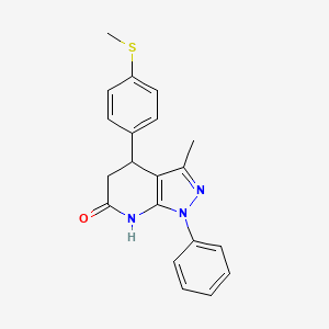 molecular formula C20H19N3OS B3736556 3-methyl-4-[4-(methylthio)phenyl]-1-phenyl-1,4,5,7-tetrahydro-6H-pyrazolo[3,4-b]pyridin-6-one 