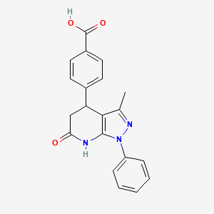 molecular formula C20H17N3O3 B3736567 4-(3-methyl-6-oxo-1-phenyl-4,5,6,7-tetrahydro-1H-pyrazolo[3,4-b]pyridin-4-yl)benzoic acid 