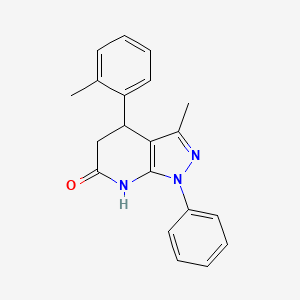 molecular formula C20H19N3O B3736575 3-methyl-4-(2-methylphenyl)-1-phenyl-1,4,5,7-tetrahydro-6H-pyrazolo[3,4-b]pyridin-6-one 