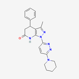 molecular formula C22H24N6O B3736584 3-methyl-4-phenyl-1-[6-(1-piperidinyl)-3-pyridazinyl]-1,4,5,7-tetrahydro-6H-pyrazolo[3,4-b]pyridin-6-one 