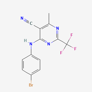 4-[(4-bromophenyl)amino]-6-methyl-2-(trifluoromethyl)-5-pyrimidinecarbonitrile